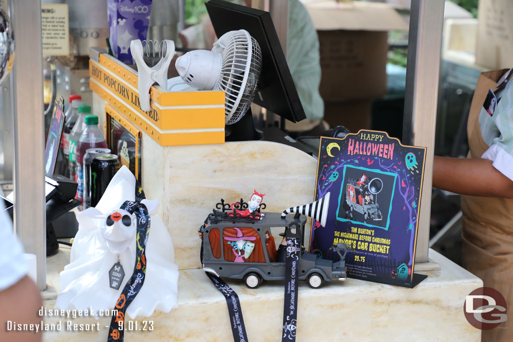 Popcorn bucket offerings in Carthay Circle