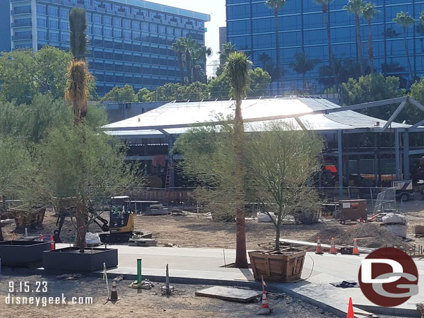 Looks like the palm trees are in their new locations but the other trees are awaiting placement.