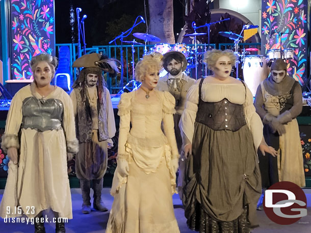 The SCAREolers perform on weekend nights throughout the Halloween season.