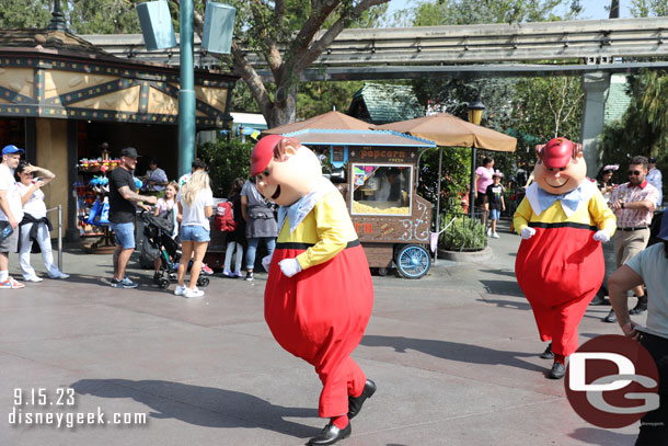 The Tweedles set off running to get away