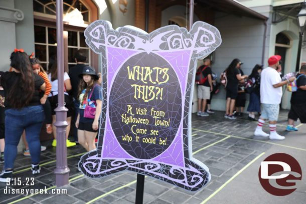 A queue to meet Jack Skelington in New Orleans Square