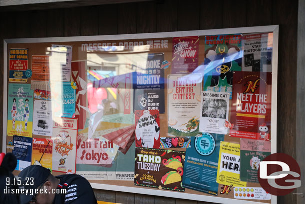 Two billboards near the bakery