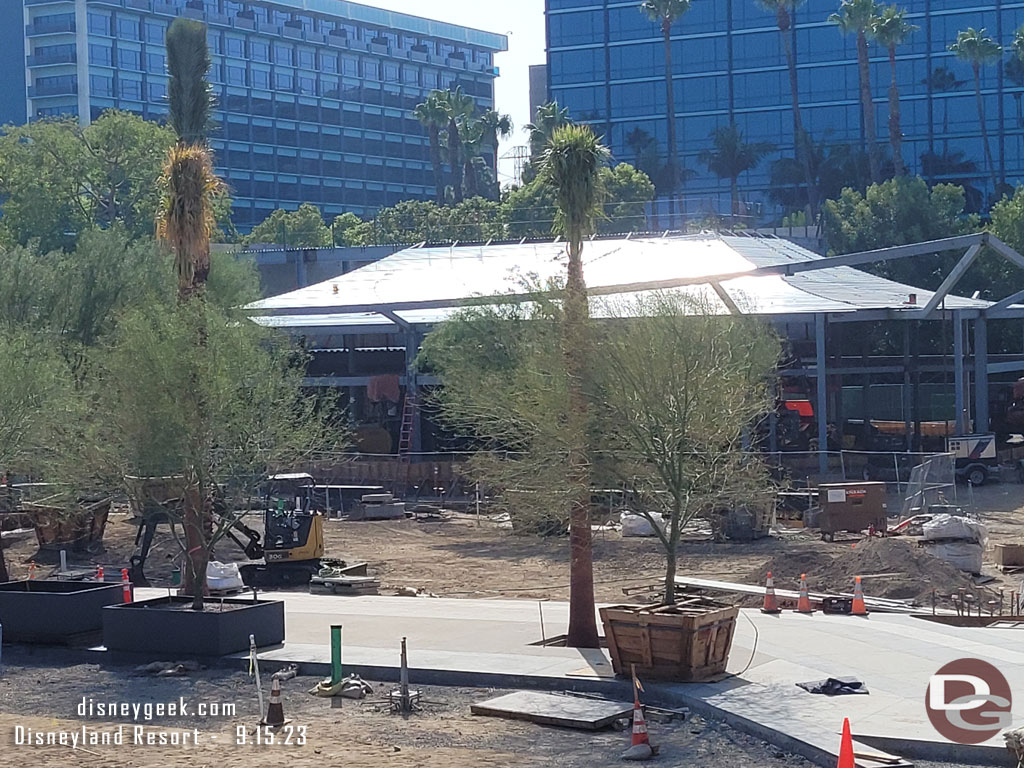 Looks like the palm trees are in their new locations but the other trees are awaiting placement.