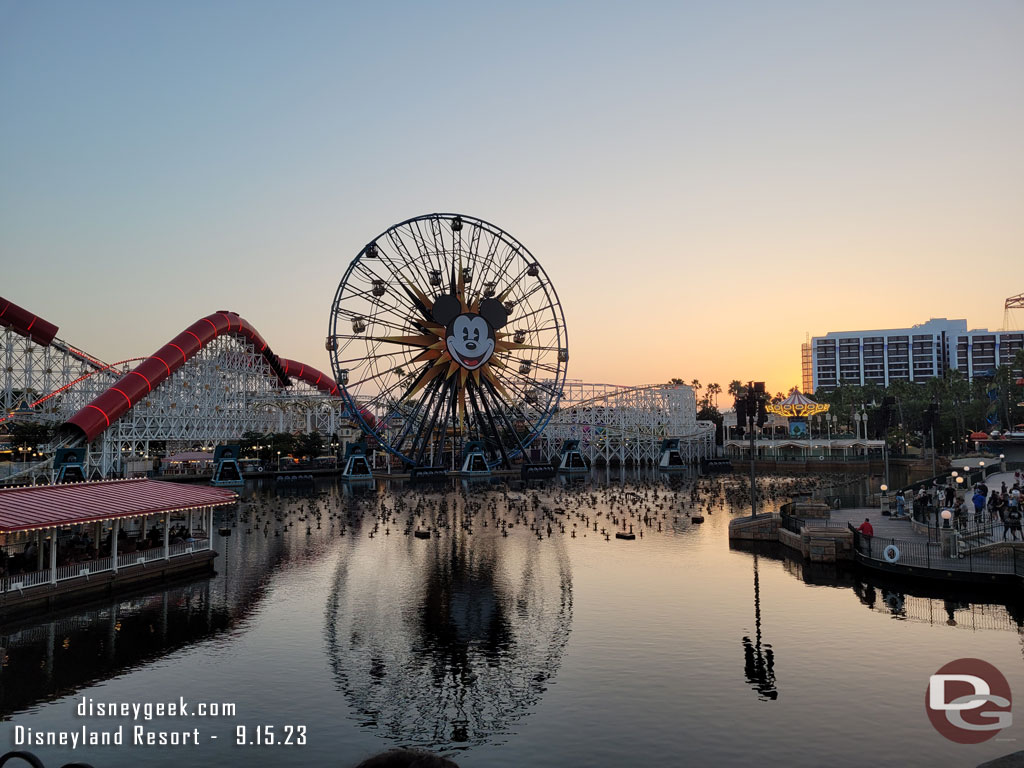 Paradise Bay as the sun is setting this evening.