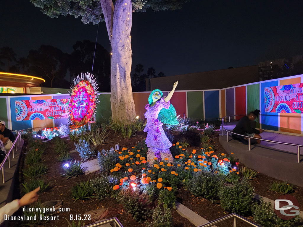 Isabela and the garden at night