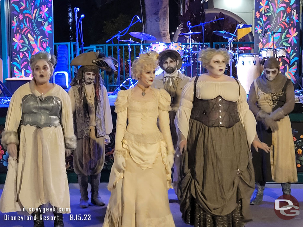 The SCAREolers perform on weekend nights throughout the Halloween season.