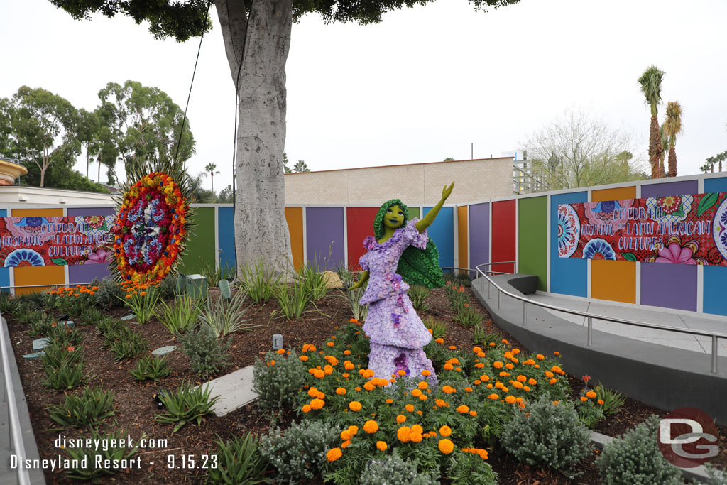 Downtown Disney is celebrating Hispanic and Latin American Cultures this month. Isabela from Encanto is in this planter