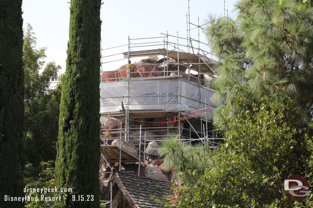 Passing by the construction on ground level.