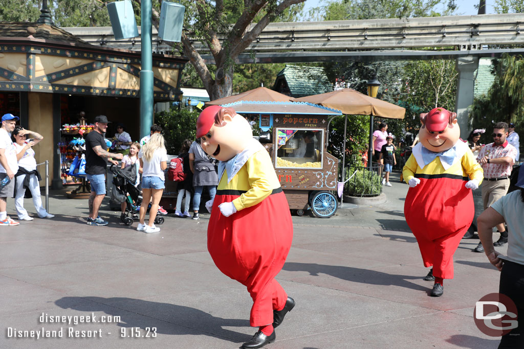 The Tweedles set off running to get away