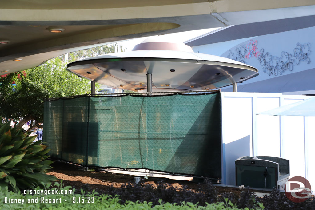 Back in Tomorrowland work continues on the DVC kiosk area