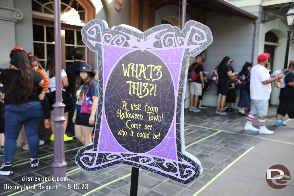 A queue to meet Jack Skelington in New Orleans Square