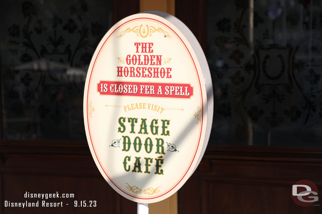 The Golden Horseshoe is closed for renovation.