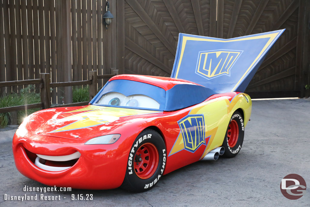 Lightning McQueen showing off his Haul-O-Ween costume