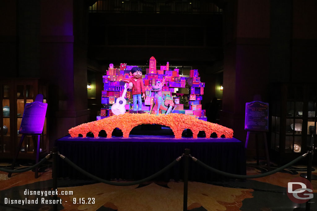 Coco display in the lobby of Disney