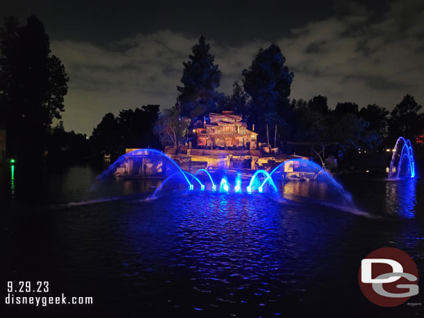 The fountains were on before the show started