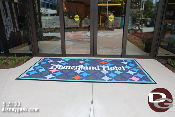 Disneyland Hotel mat, not one specific to the  new tower.