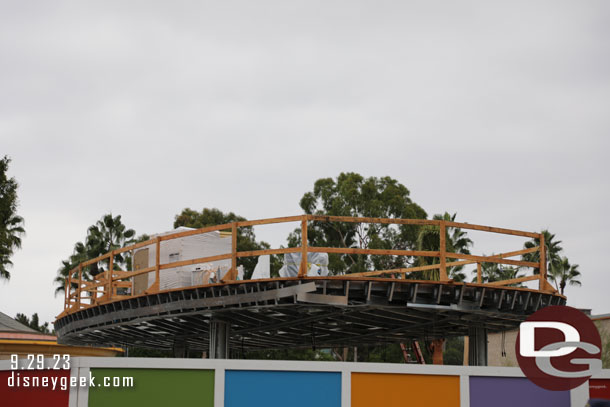 Work continues on this structure near the walls