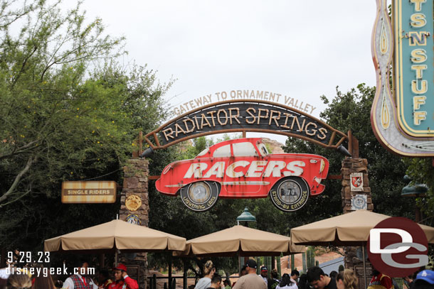 11:39am - Posted 70 minute standby wait for Radiator Springs Racers