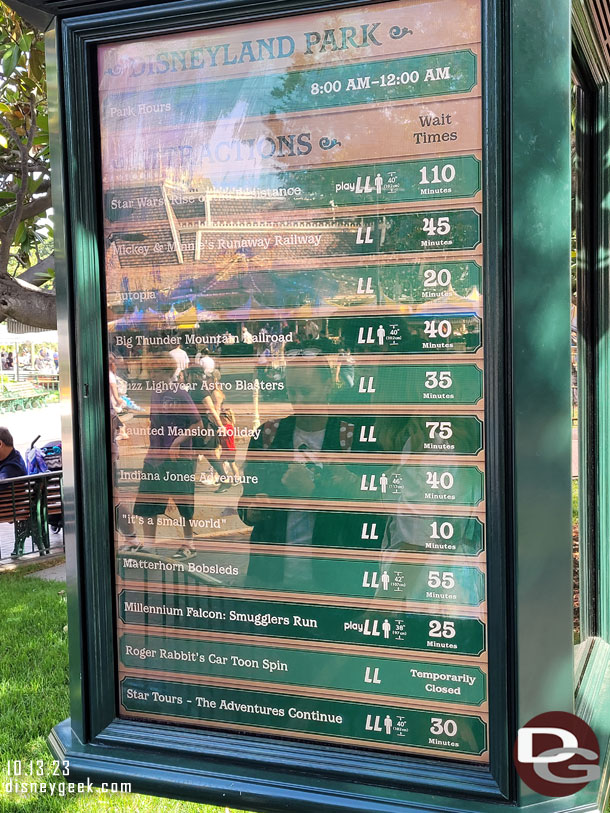 10:46am - Disneyland wait times