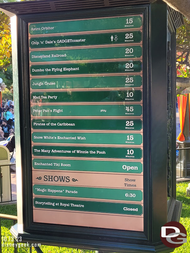 5:06pm - Disneyland Wait Times