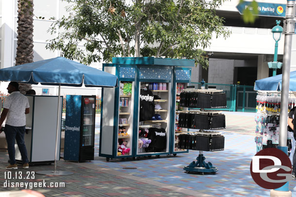 Both sides of the tram stop stop had small stores set up, this is the one near Mickey and Friends (there was one on the Pixar Pals side too).