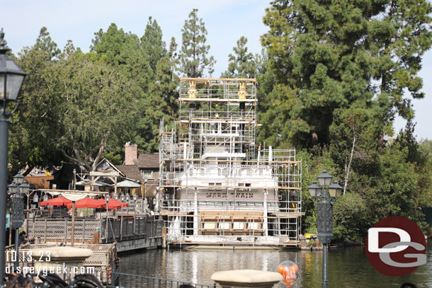 The Mark Twain Riverboat is still in dry dock for renovation work