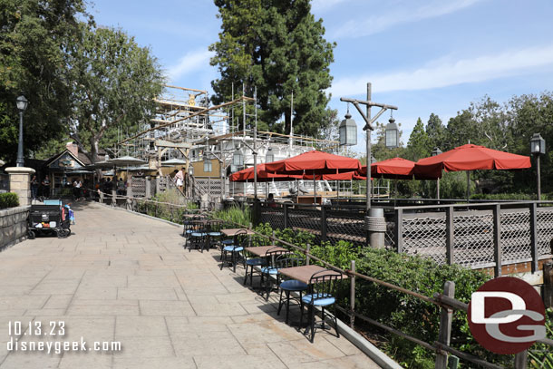 Tables along the walkway here to add more dining space.