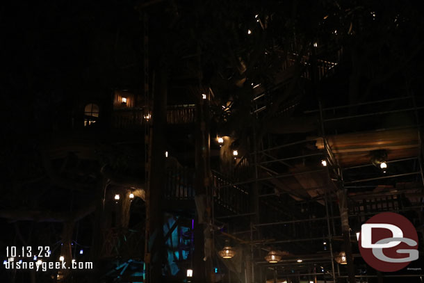 Adventureland Treehouse lights this evening