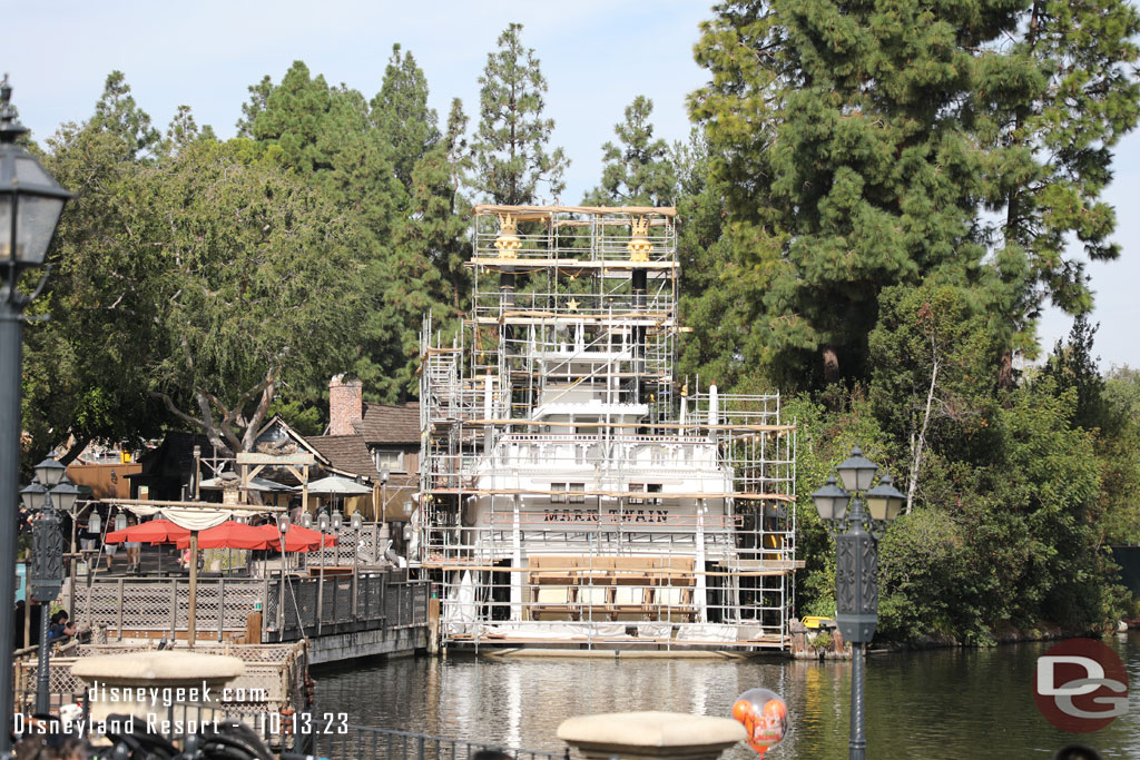 The Mark Twain Riverboat is still in dry dock for renovation work