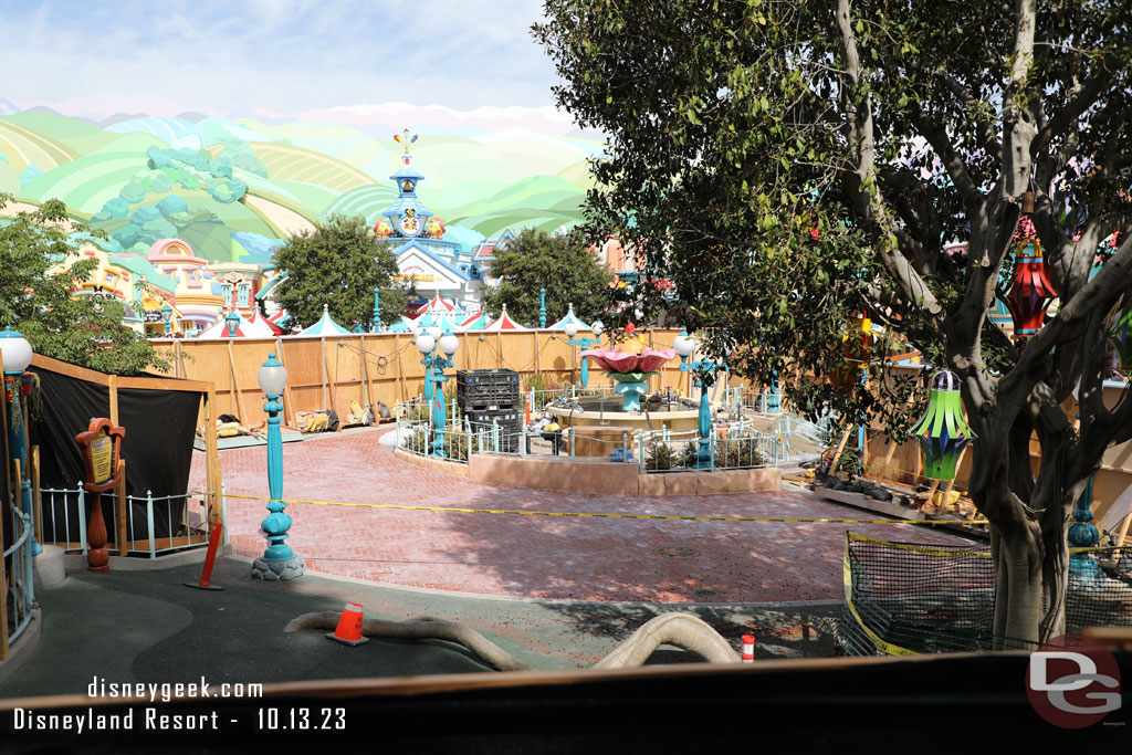 The pavers look done, replacing the turf in the primary walkway.  The fountain is still being worked on.