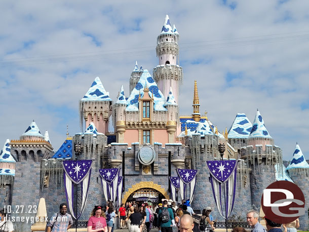 The annual snowfall on Sleeping Beauty Castle has occurred since my last visit.