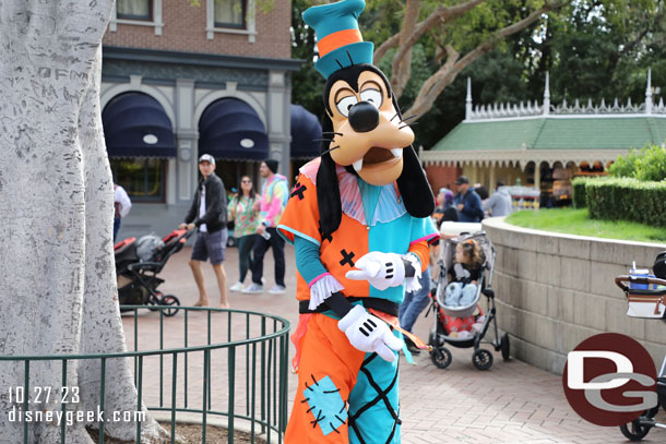 Goofy in his Halloween costume in Town Square