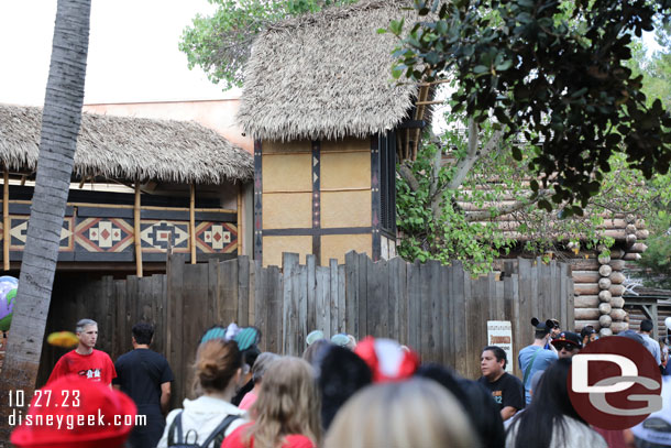 Walls at the entrance to Adventureland show no visible change.