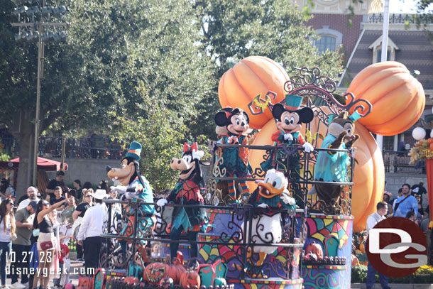 The Mickey and Friends Halloween Cavalcade making its way onto Main Street USA