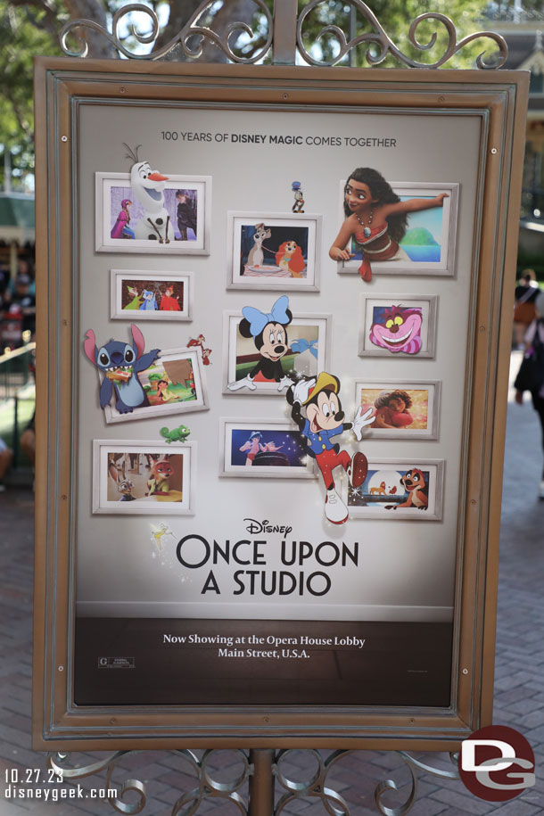 Once Upon a Studio is currently being shown in the Opera House Lobby