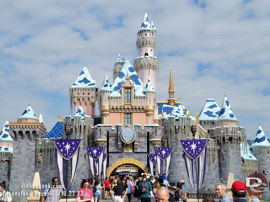 The annual snowfall on Sleeping Beauty Castle has occurred since my last visit.