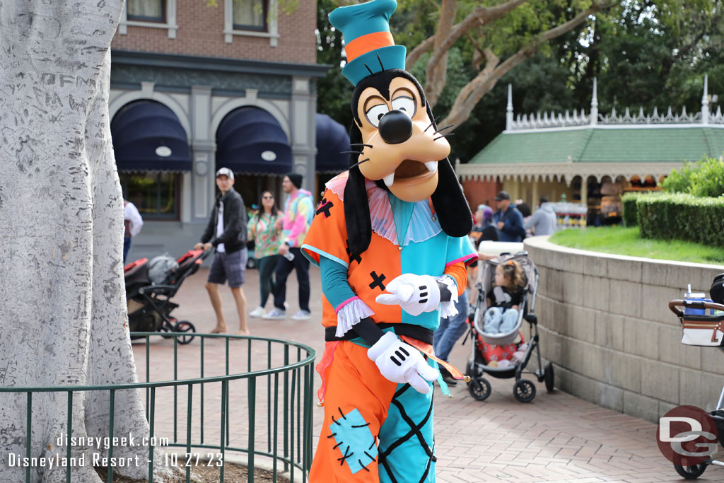 Goofy in his Halloween costume in Town Square