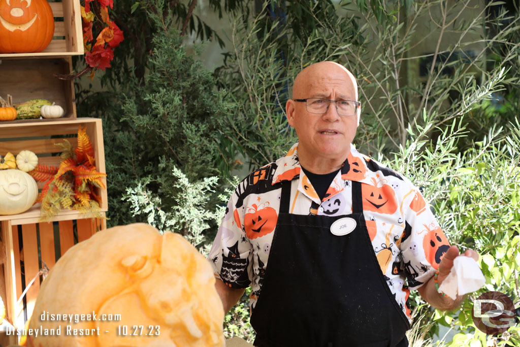 Joe has been carving pumpkins for years, you may remember him and his creations from the Big Thunder Ranch.