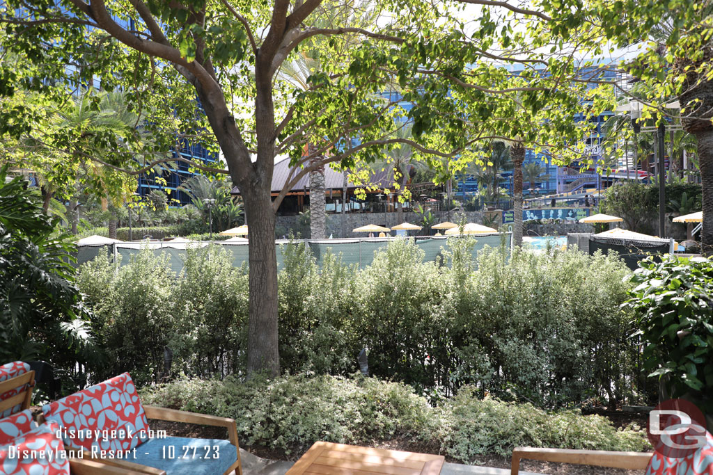 Work on the pool deck is underway and it was quite loud this afternoon while I was there.