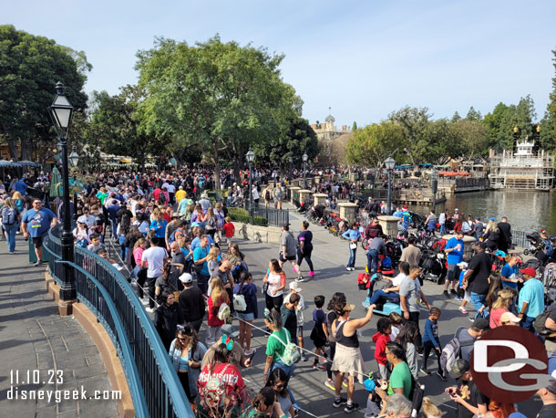 To the right Pirates and a busy Rivers of America water front