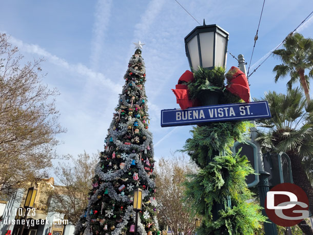 The Buena Vista Street Christmas Tree