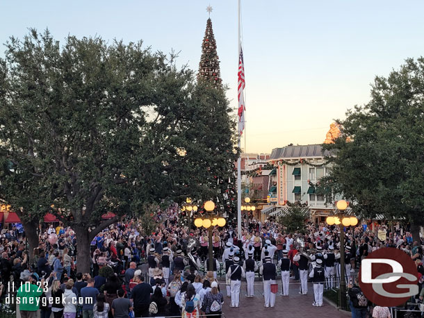 The nightly Flag Retreat Ceremony in Town Square