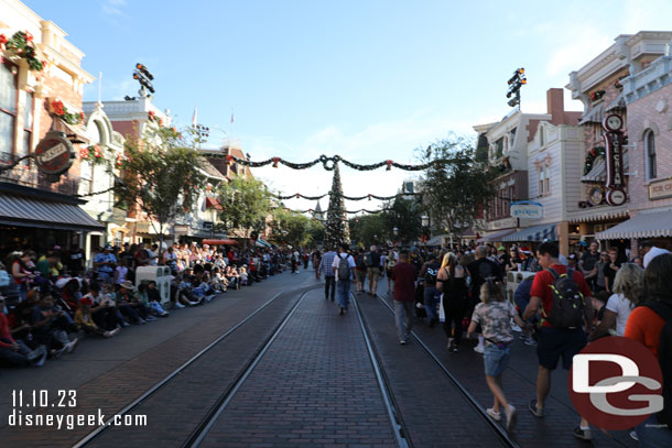 3:33pm - Main Street USA is preparing for the parade... time to find a spot for the parade since it just stepped off.