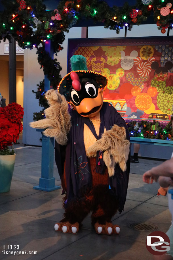 Clara Cluck greeting guests as part of Festival of Holidays