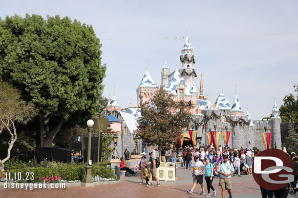 Filming on the west side of the castle, today is a media day for the holiday kickoff