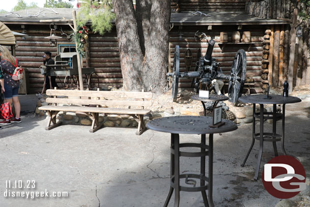 Tables are set up around the area and designated as pin trading