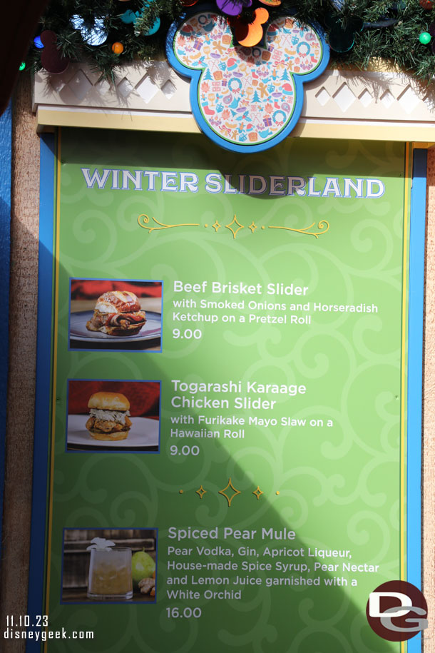 Winter Sliderland Marketplace Menu