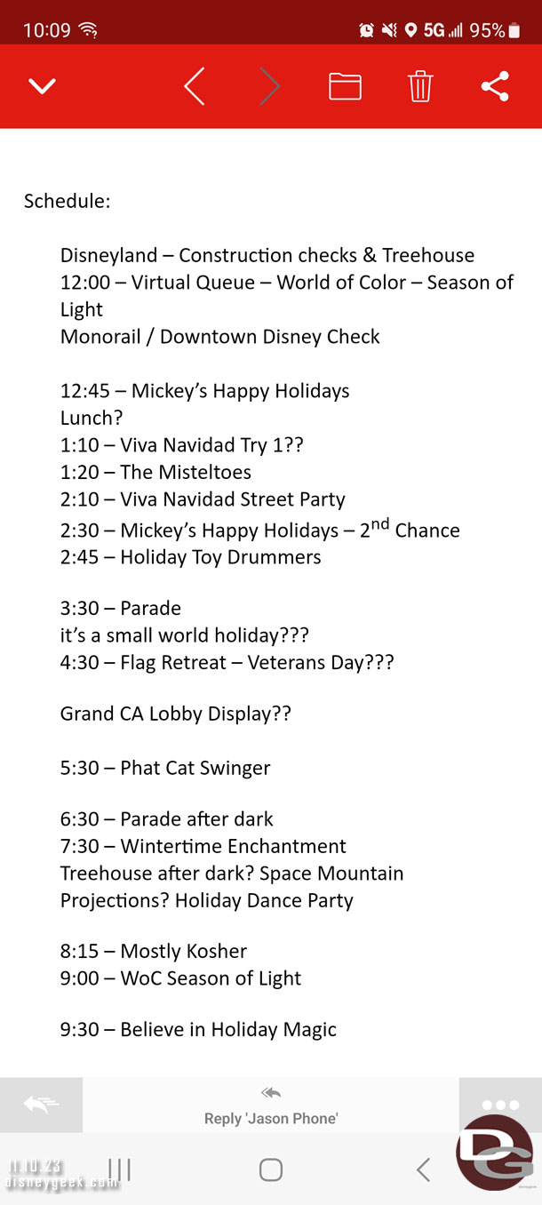 I get questions about my plan for any given day.  Typically I have a couple bullets jotted down. today I did a more extensive list because there was a lot going on.