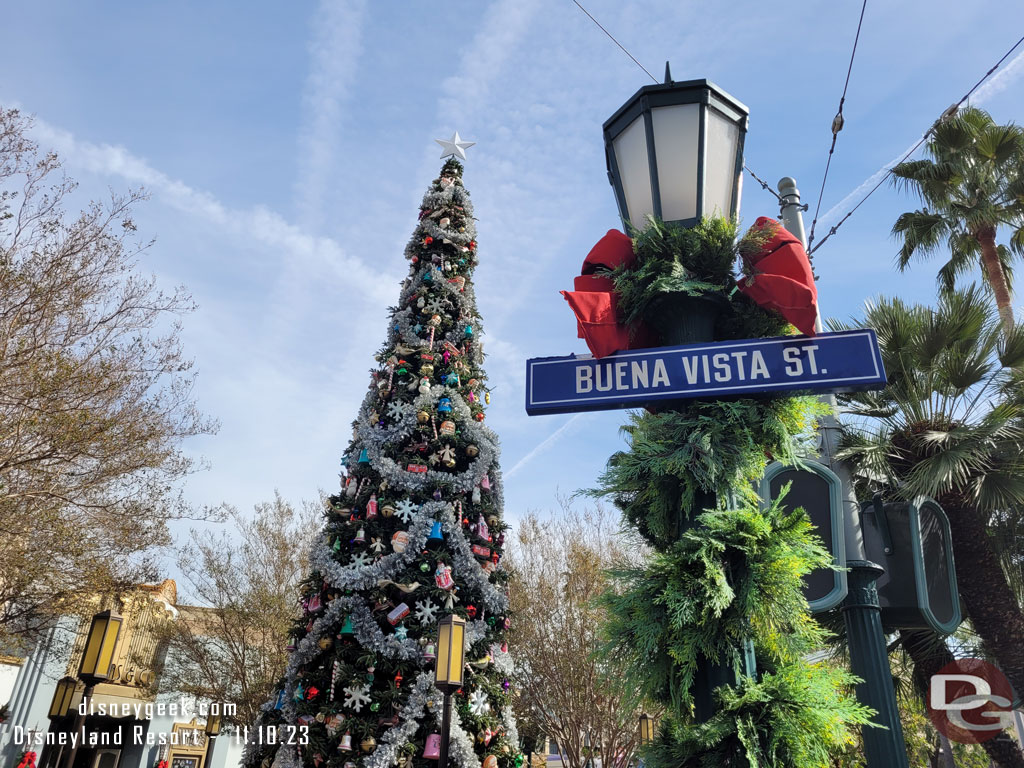 The Buena Vista Street Christmas Tree