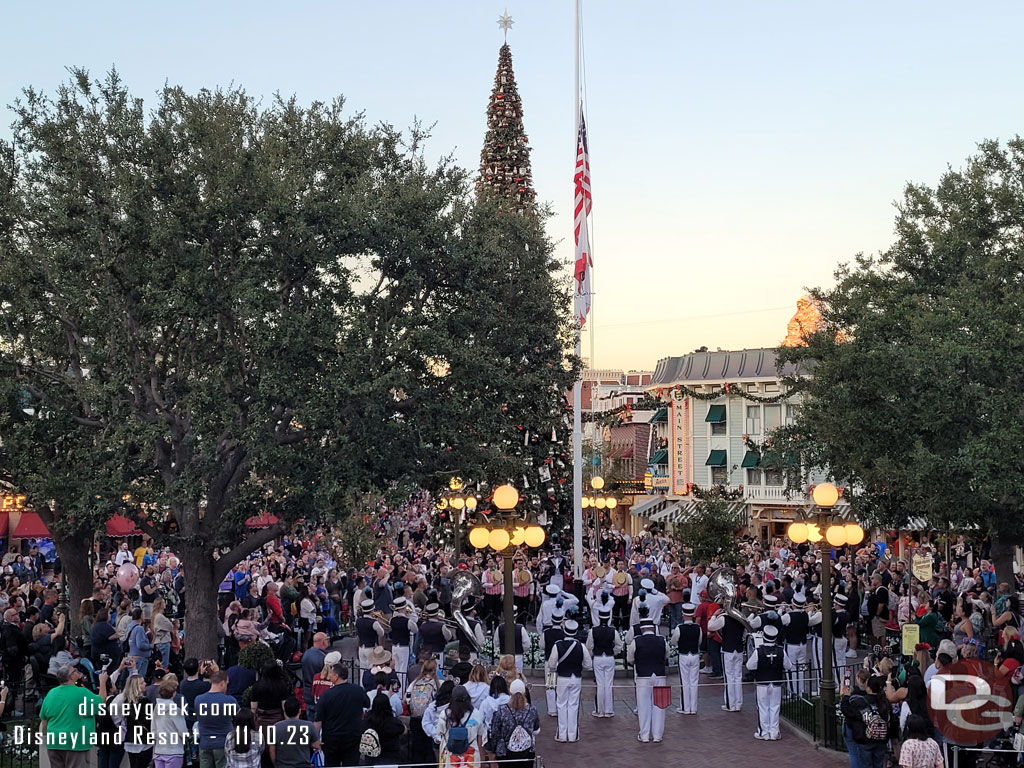 The nightly Flag Retreat Ceremony in Town Square